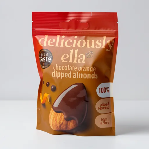 Deliciously Ella Chocolate Orange Dipped Almonds Snack Bag, 27g