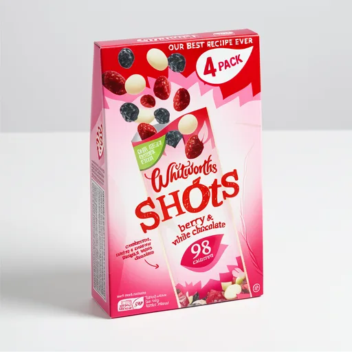 Whitworths Berry + White Chocolate Shots 4 x 25g