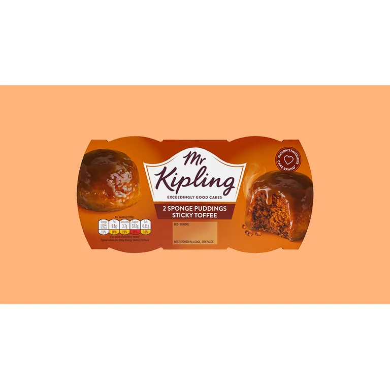Mr. Kipling Sticky Toffee Sponge Pudding Cake Dessert Pots 2x95g