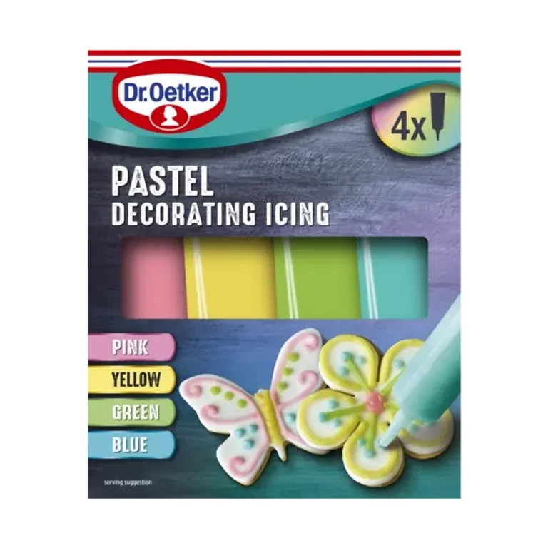 Dr.Oetker Dr. Oetker Pastel Decorating Writing Icing 4 x 17g (68g)