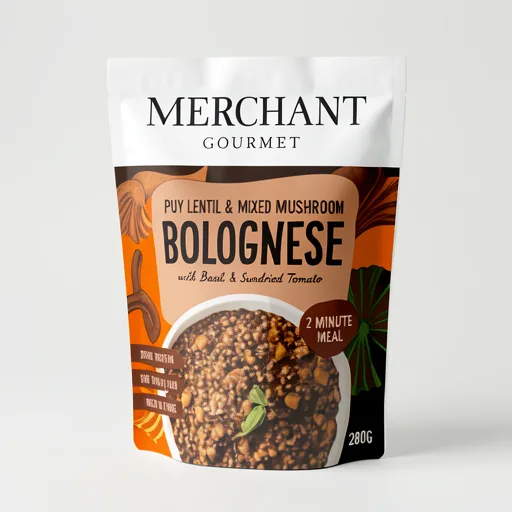 Merchant Gourmet Puy Lentil & Mixed Mushroom Bolognese with Basil & Sundried Tomato 280g