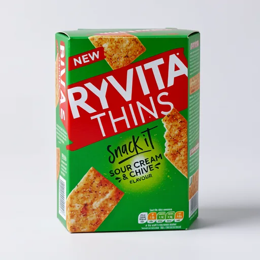 Ryvita Thins Snack It Sour Cream & Chive Flatbread Snacks 125g