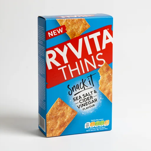 Ryvita Snack It Thins Sea Salt and Cider Vinegar Flatbread Snacks 125g