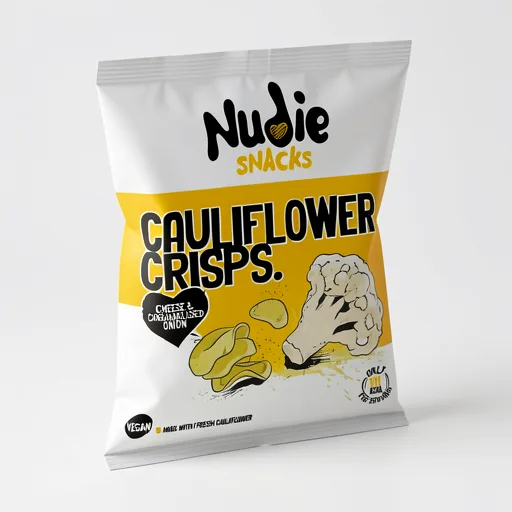 Nudie Snacks Cauliflower Crisps Cheese & Caramelised Onion