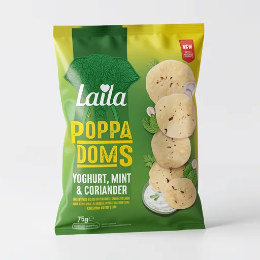 Laila Mini Poppadoms Yoghurt Mint & Coriander 75g
