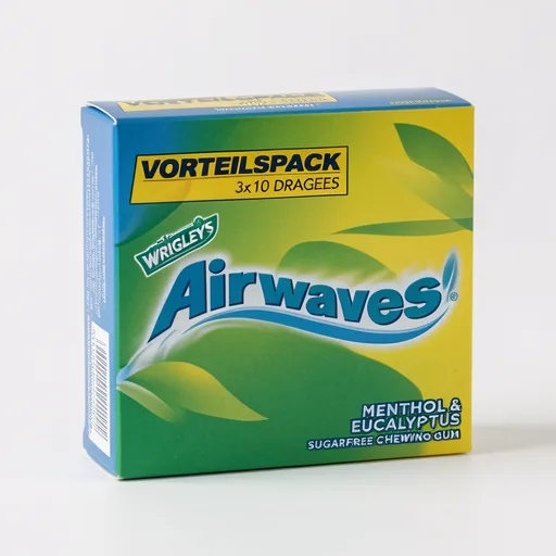 Airwaves Menthol & Eucalyptus Sugar Free Chewing Gum Multipack 3 x 10 Pieces