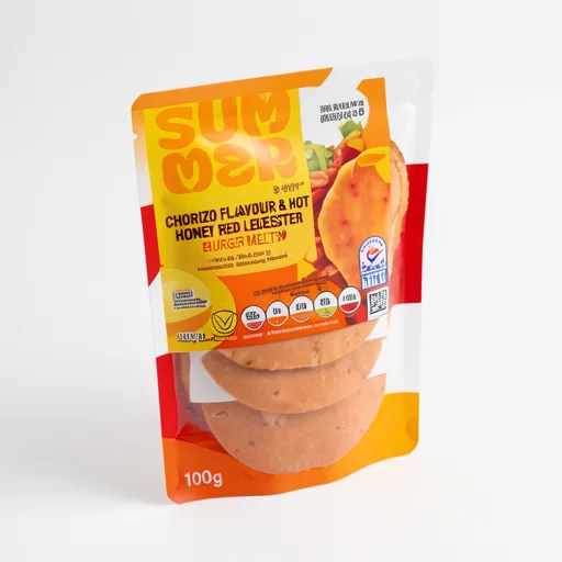 ASDA Summer Chorizo Flavour & Hot Honey Red Leicester Burger Melts 100g