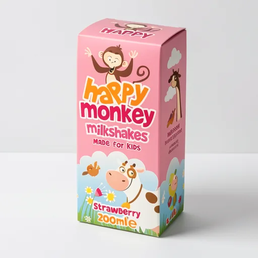 Happy Monkey Strawberry Milkshakes 3 x 200ml