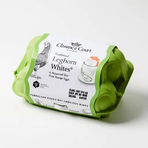 Clarence Court Traditional Leghorn Whites Free Range Eggs 6 Pack