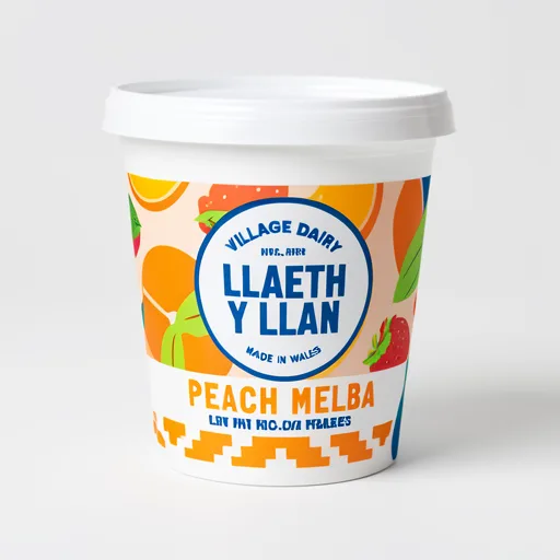 Village Dairy LLaeth y Llan Peach Melba Low Fat Bio-Live Yogurt 125g