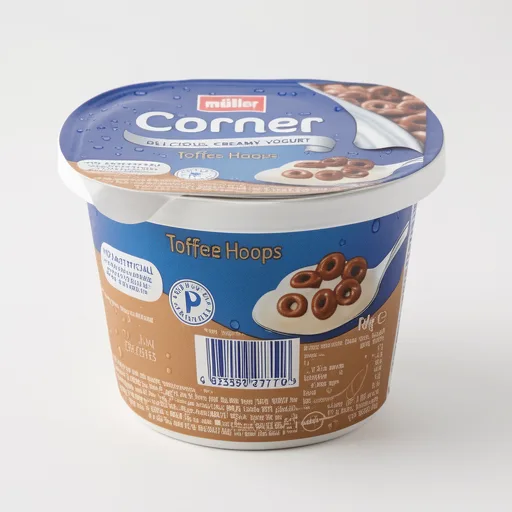 Muller Corner Toffee Yogurt with Chocolate Hoops