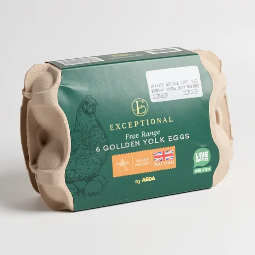 Exceptional by ASDA 6 Free Range Golden Yolk Eggs 328g