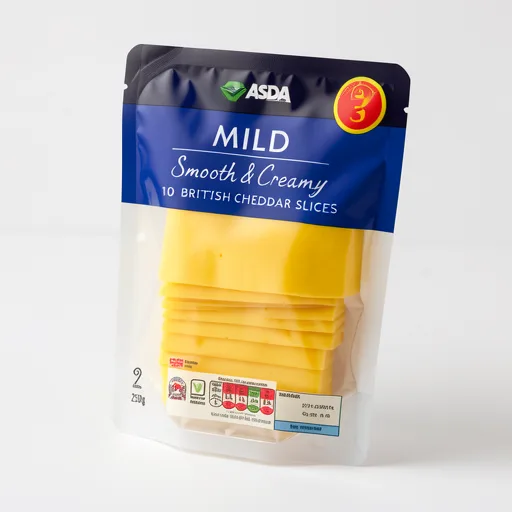 ASDA 10 British Mild Cheddar Slices 250g