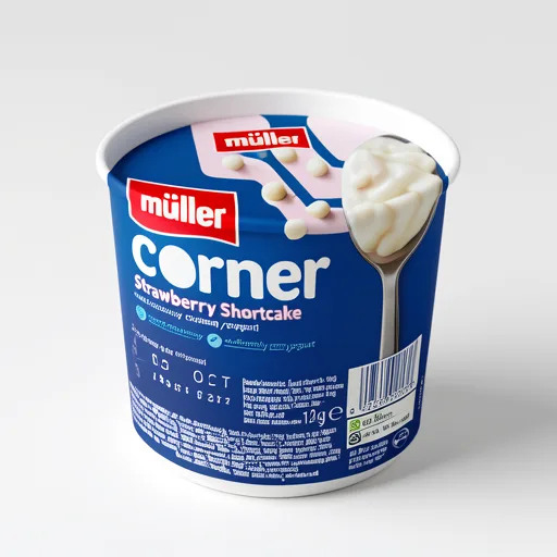 Muller Corner Strawberry Yogurt with White Chocolate Shortcake Balls 124g