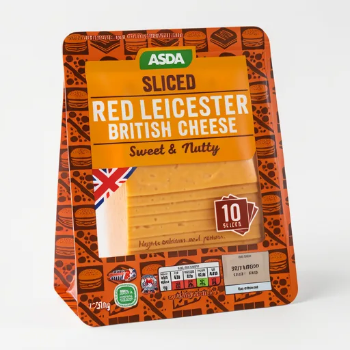 ASDA 10 British Red Leicester Slices 250g