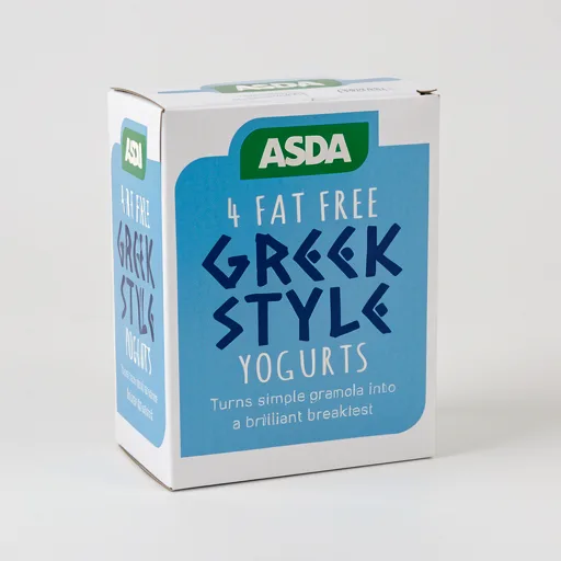 ASDA Fat Free Greek Style Yogurts 4 x 100g (400g)