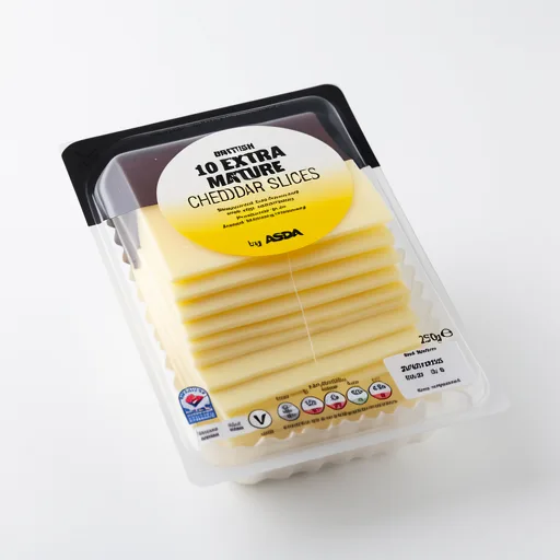 ASDA 10 British Extra Mature Cheddar Slices 250g