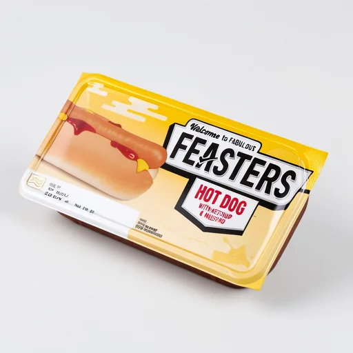 Feasters Hot Dog with Ketchup & Mustard 140g