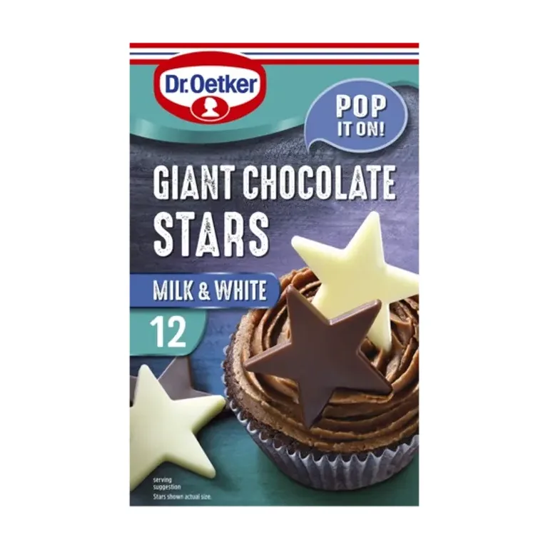 Dr. Oetker 12 Giant White & Milk Chocolate Stars 20g