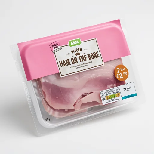 ASDA Sliced Cured Ham on the Bone 120g