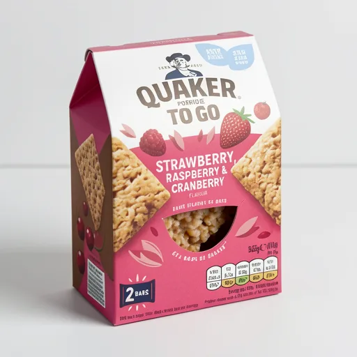 Quaker Porridge To Go Strawberry Raspberry & Cranberry Bars 2X55G