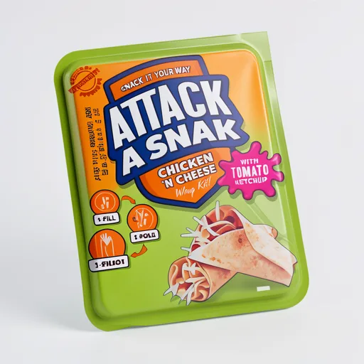 Attack A Snak Chicken 'n Cheese Wrap Kit with Tomato Ketchup 86g