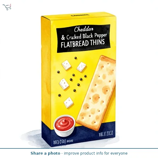 Cheddar & Cracked Black Pepper Flatbread Thins