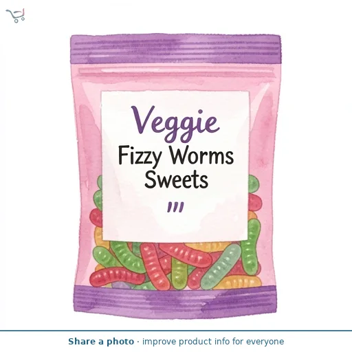 Veggie Fizzy Worms Sweets