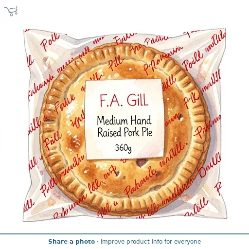 F.A. Gill Medium Hand Raised Pork Pie 360g
