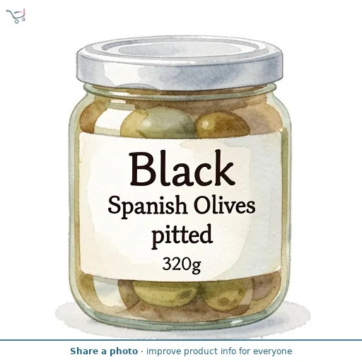 Black Spanish Olives pitted 320g