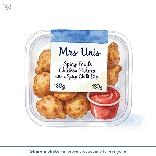 Mrs Unis Spicy Foods Chicken Pakora with a Spicy Chilli Dip 180g
