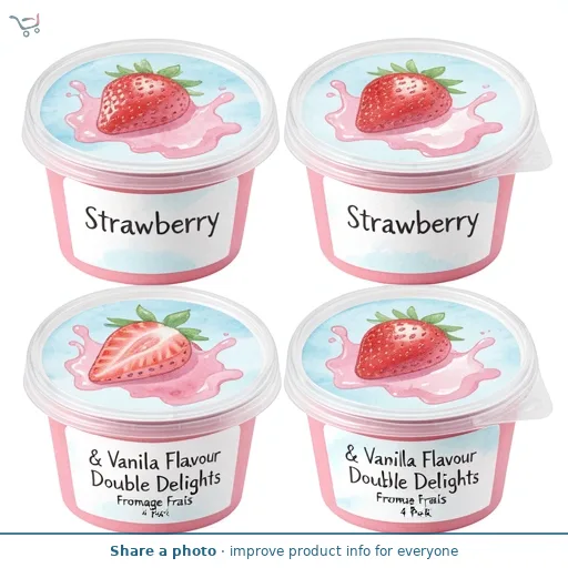 Strawberry & Vanilla Flavour Double Delights Fromage Frais 4 Pack