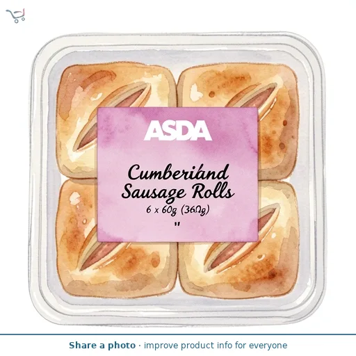 ASDA Cumberland Sausage Rolls 6 x 60g (360g)