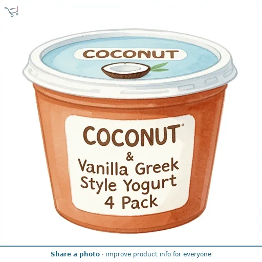 Coconut & Vanilla Greek Style Yogurt 4 Pack