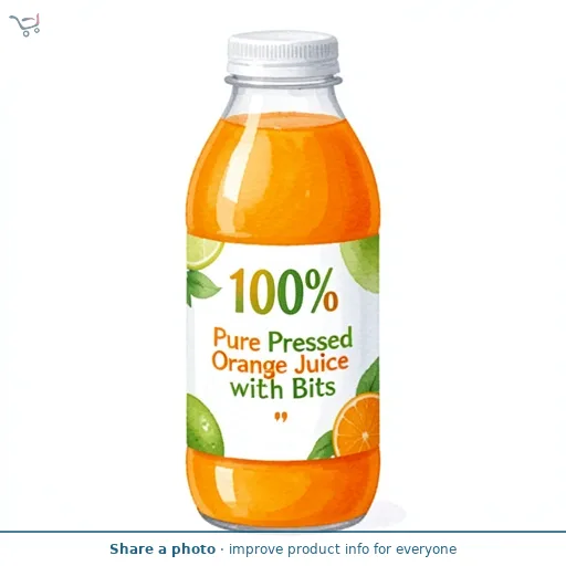 100% Pure Pressed Orange Juice with Bits