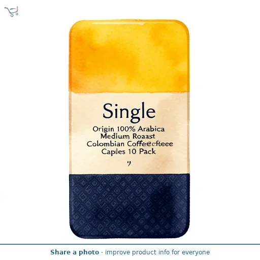 Single Origin 100% Arabica Medium Roast Colombian Coffee Capsules 10 Pack