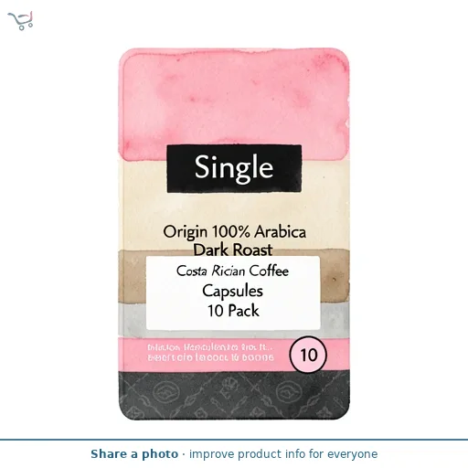 Single Origin 100% Arabica Dark Roast Costa Rican Coffee Capsules 10 Pack