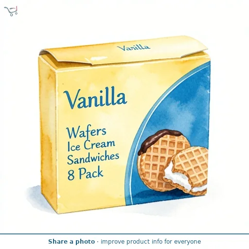 Vanilla Wafers Ice Cream Sandwiches 8 Pack