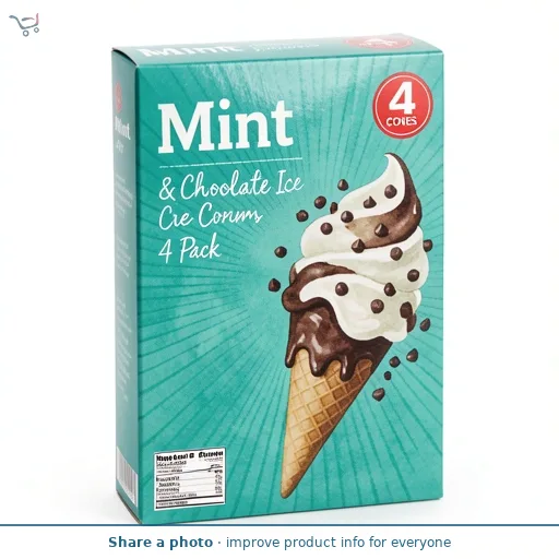 Mint & Chocolate Ice Cream Cones 4 Pack