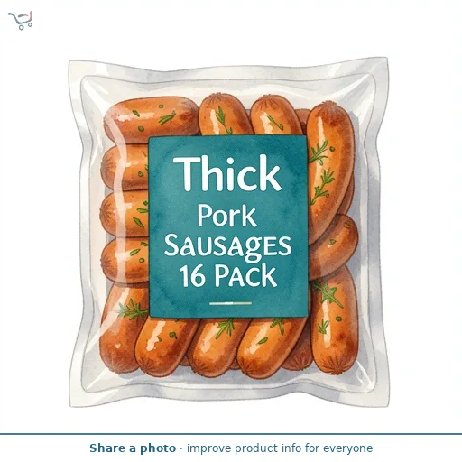 Thick Pork Sausages 16 Pack