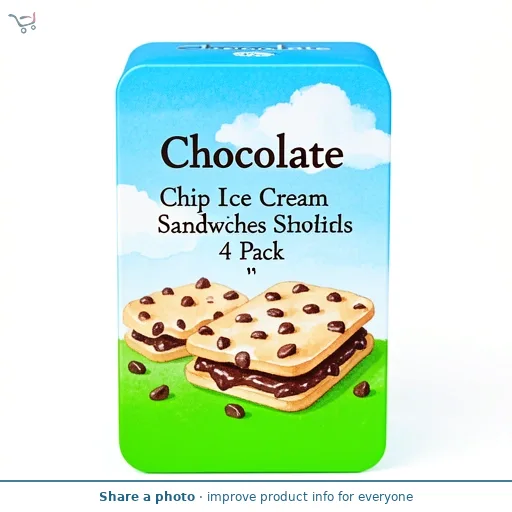 Chocolate Chip Ice Cream Sandwiches 4 Pack