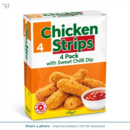 Chicken Strips 4 Pack with Sweet Chilli Dip