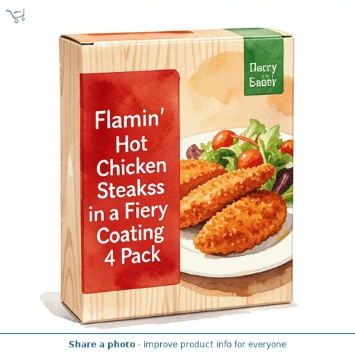 Flamin' Hot Chicken Steaks in a Fiery Coating 4 Pack