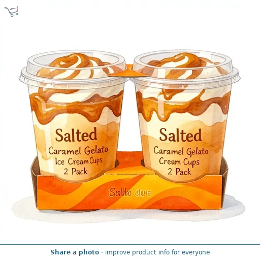 Salted Caramel Gelato Ice Cream Cups 2 Pack