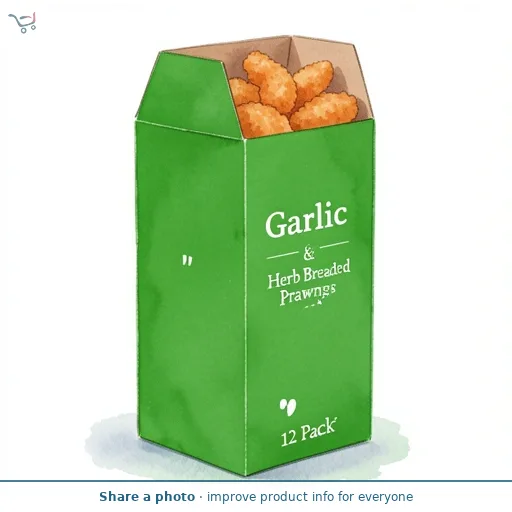 Garlic & Herb Breaded Prawns 12 Pack*