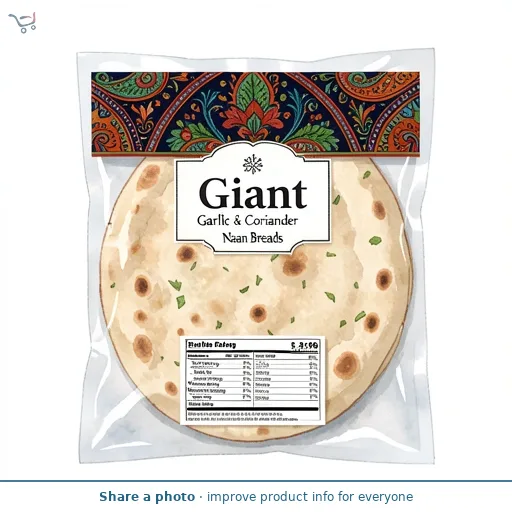 Giant Garlic & Coriander Naan Breads