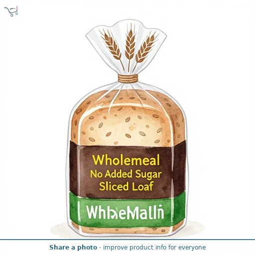 Wholemeal No Added Sugar Sliced Loaf