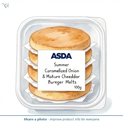 ASDA Summer Caramelised Onion & Mature Cheddar Burger Melts 100g