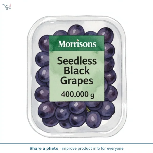 Morrisons Seedless Black Grapes Punnet 400g
