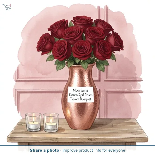 Morrisons Dozen Red Roses Flower Bouquet